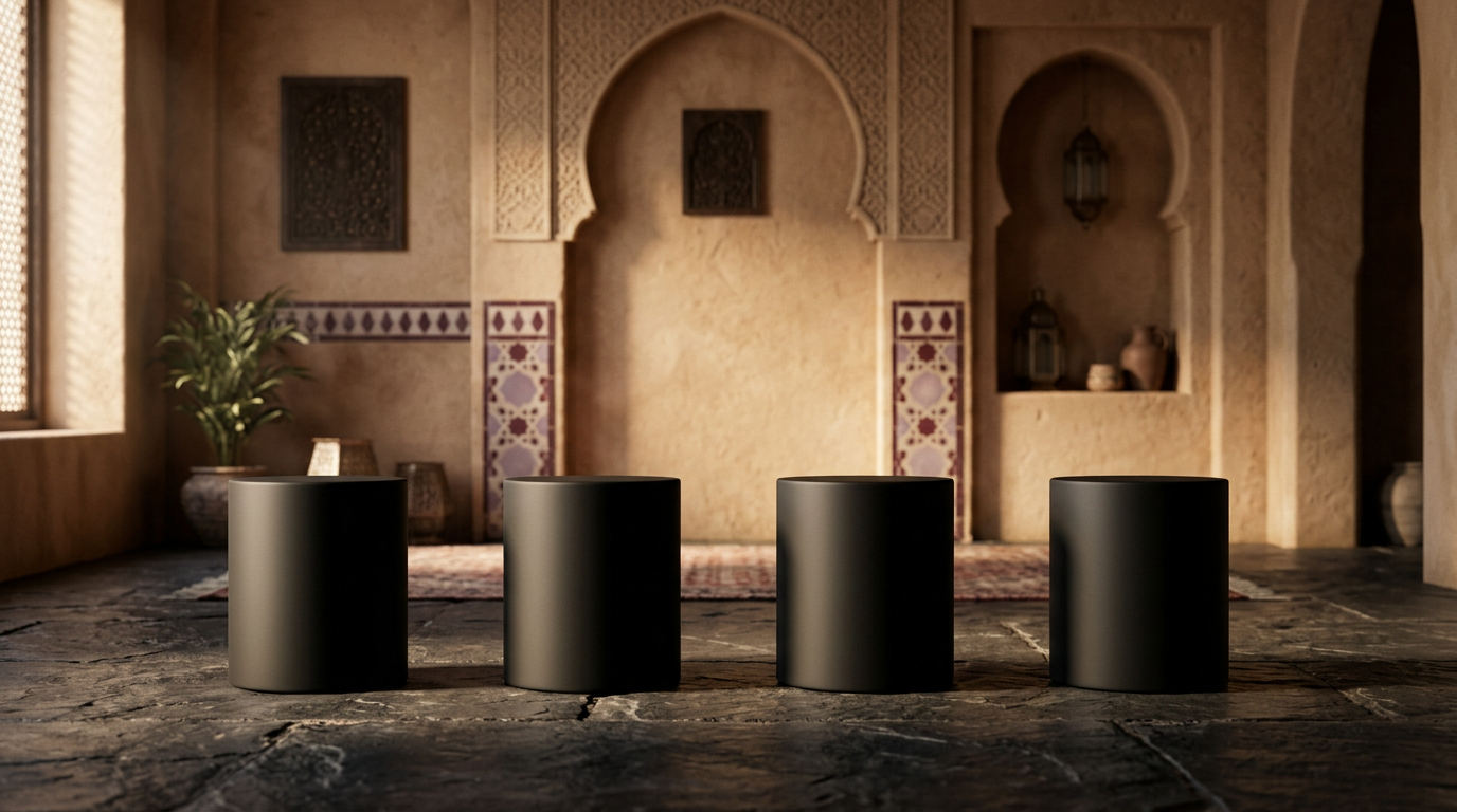 Cinematic display stage prepared for the four COSCA 420 limited-edition hash varieties